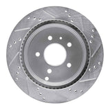 Dynamic Friction 2007-2015 Chevrolet Captiva Sport Rear Left Drilled & Slotted Silver Brake Rotor by Dynamic Friction Company 631-47071L