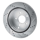 Dynamic Friction 2007-2015 Chevrolet Captiva Sport Rear Left Drilled & Slotted Silver Brake Rotor by Dynamic Friction Company 631-47071L