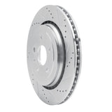 Dynamic Friction 2016-2024 Cadillac ATS Rear Right Drilled & Slotted Silver Brake Rotor by Dynamic Friction Company 631-47074R