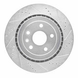 Dynamic Friction 2016-2024 Cadillac ATS Rear Right Drilled & Slotted Silver Brake Rotor by Dynamic Friction Company 631-47074R