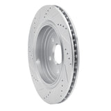 Dynamic Friction 2016-2024 Cadillac ATS Rear Right Drilled & Slotted Silver Brake Rotor by Dynamic Friction Company 631-47074R