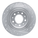 Dynamic Friction 2016-2025 Buick Regal Sportback Rear Left Drilled & Slotted Silver Brake Rotor by Dynamic Friction Company 631-47075L