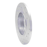 Dynamic Friction 2016-2025 Buick Regal Sportback Rear Left Drilled & Slotted Silver Brake Rotor by Dynamic Friction Company 631-47075L