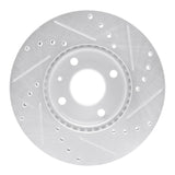 Dynamic Friction 2016-2022 Chevrolet Spark (USA/Canada) Front Left Drilled & Slotted Silver Brake Rotor by Dynamic Friction Company 631-47076L