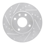 Dynamic Friction 2016-2022 Chevrolet Spark (USA/Canada) Front Left Drilled & Slotted Silver Brake Rotor by Dynamic Friction Company 631-47076L