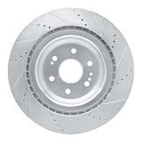 Dynamic Friction 2014-2020 Cadillac Escalade ESV Front Left Drilled & Slotted Silver Brake Rotor by Dynamic Friction Company 631-47079L