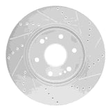 Dynamic Friction 2019-2026 Cadillac Vistiq Front Left Drilled & Slotted Silver Brake Rotor by Dynamic Friction Company 631-47080L