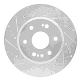 Dynamic Friction 2019-2026 Cadillac Vistiq Front Left Drilled & Slotted Silver Brake Rotor by Dynamic Friction Company 631-47080L