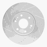 Dynamic Friction 2019-2026 Cadillac Escalade ESV Front Right Drilled & Slotted Silver Brake Rotor by Dynamic Friction Company 631-47080R