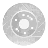 Dynamic Friction 2019-2026 Cadillac Escalade ESV Front Right Drilled & Slotted Silver Brake Rotor by Dynamic Friction Company 631-47080R