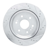 Dynamic Friction 2019-2025 Cadillac Escalade ESV Rear Left Drilled & Slotted Silver Brake Rotor by Dynamic Friction Company 631-47081L