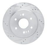Dynamic Friction 2019-2025 Cadillac Escalade ESV Rear Left Drilled & Slotted Silver Brake Rotor by Dynamic Friction Company 631-47081L