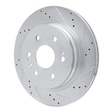 Dynamic Friction 2019-2025 Cadillac Escalade ESV Rear Right Drilled & Slotted Silver Brake Rotor by Dynamic Friction Company 631-47081R
