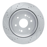 Dynamic Friction 2019-2025 Cadillac Escalade ESV Rear Right Drilled & Slotted Silver Brake Rotor by Dynamic Friction Company 631-47081R