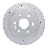 Dynamic Friction 2019-2025 Cadillac Escalade ESV Rear Right Drilled & Slotted Silver Brake Rotor by Dynamic Friction Company 631-47081R