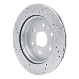 Dynamic Friction 2019-2025 Cadillac Escalade ESV Rear Right Drilled & Slotted Silver Brake Rotor by Dynamic Friction Company 631-47081R