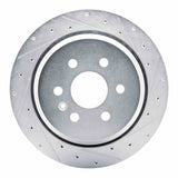 Dynamic Friction 2021-2022 Chevrolet Colorado Rear Right Drilled & Slotted Silver Brake Rotor by Dynamic Friction Company 631-47089R
