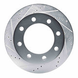 Dynamic Friction 2021-2025 Chevrolet Express 3500 Rear Left Drilled & Slotted Silver Brake Rotor by Dynamic Friction Company 631-47090L