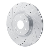 Dynamic Friction 2021-2025 Cadillac Escalade Front Left Drilled & Slotted Silver Brake Rotor by Dynamic Friction Company 631-47091L