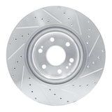 Dynamic Friction 2021-2025 Cadillac Escalade Front Left Drilled & Slotted Silver Brake Rotor by Dynamic Friction Company 631-47091L