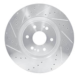 Dynamic Friction 2021-2025 Cadillac Escalade Front Left Drilled & Slotted Silver Brake Rotor by Dynamic Friction Company 631-47091L