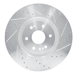 Dynamic Friction 2021-2025 Cadillac Escalade Front Right Drilled & Slotted Silver Brake Rotor by Dynamic Friction Company 631-47091R