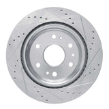 Dynamic Friction 2023-2025 Chevrolet Colorado Rear Left Drilled & Slotted Silver Brake Rotor by Dynamic Friction Company 631-47093L