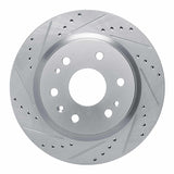 Dynamic Friction 2023-2025 Chevrolet Colorado Rear Left Drilled & Slotted Silver Brake Rotor by Dynamic Friction Company 631-47093L