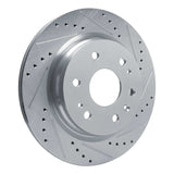 Dynamic Friction 2023-2025 Chevrolet Colorado Rear Right Drilled & Slotted Silver Brake Rotor by Dynamic Friction Company 631-47093R