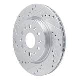 Dynamic Friction 2017-2025 Buick Enclave Rear Left Drilled & Slotted Silver Brake Rotor by Dynamic Friction Company 631-48000L
