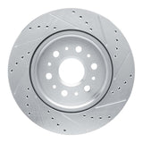 Dynamic Friction 2017-2025 Buick Enclave Rear Left Drilled & Slotted Silver Brake Rotor by Dynamic Friction Company 631-48000L