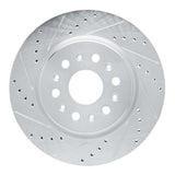 Dynamic Friction 2017-2025 Buick Enclave Rear Left Drilled & Slotted Silver Brake Rotor by Dynamic Friction Company 631-48000L