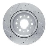 Dynamic Friction 2017-2025 Buick Enclave Rear Right Drilled & Slotted Silver Brake Rotor by Dynamic Friction Company 631-48000R