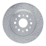 Dynamic Friction 2017-2025 Buick Enclave Rear Right Drilled & Slotted Silver Brake Rotor by Dynamic Friction Company 631-48000R