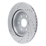 Dynamic Friction 2017-2025 Buick Enclave Rear Right Drilled & Slotted Silver Brake Rotor by Dynamic Friction Company 631-48000R