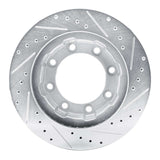 R1 Concepts 1977-2000 Chevrolet K3500 Front Left Drilled & Slotted Silver Brake Rotor by R1 Concepts 631-48003L