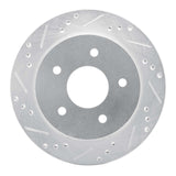 R1 Concepts 1997-2005 Chevrolet S10 Rear Left Drilled & Slotted Silver Brake Rotor by R1 Concepts 631-48032L