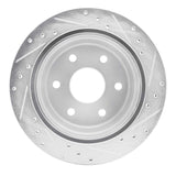R1 Concepts 1999-2007 Chevrolet Silverado 1500 HD Rear Left Drilled & Slotted Silver Brake Rotor by R1 Concepts 631-48037L