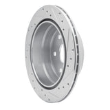 R1 Concepts 1999-2007 Chevrolet Silverado 1500 HD Rear Left Drilled & Slotted Silver Brake Rotor by R1 Concepts 631-48037L