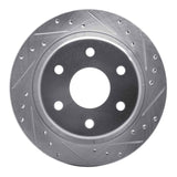 R1 Concepts 1999-2007 Chevrolet Silverado 1500 HD Rear Right Drilled & Slotted Silver Brake Rotor by R1 Concepts 631-48037R