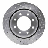 R1 Concepts 1999-2025 Chevrolet Express 3500 Rear Left Drilled & Slotted Silver Brake Rotor by R1 Concepts 631-48039L