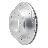 R1 Concepts 1999-2025 Chevrolet Silverado 2500 Rear Right Drilled & Slotted Silver Brake Rotor by R1 Concepts 631-48039R