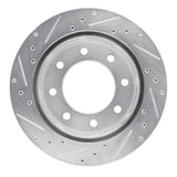 R1 Concepts 1999-2025 Chevrolet Silverado 2500 Rear Right Drilled & Slotted Silver Brake Rotor by R1 Concepts 631-48039R
