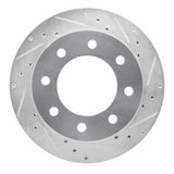 R1 Concepts 1999-2025 Chevrolet Silverado 2500 Rear Right Drilled & Slotted Silver Brake Rotor by R1 Concepts 631-48039R