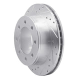 R1 Concepts 1999-2020 Chevrolet Silverado 3500 HD Rear Left Drilled & Slotted Silver Brake Rotor by R1 Concepts 631-48040L
