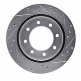 R1 Concepts 1999-2020 Chevrolet Silverado 3500 HD Rear Left Drilled & Slotted Silver Brake Rotor by R1 Concepts 631-48040L