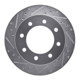 R1 Concepts 1999-2020 Chevrolet Silverado 3500 HD Rear Left Drilled & Slotted Silver Brake Rotor by R1 Concepts 631-48040L