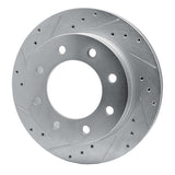 Dynamic Friction 2003-2005 Chevrolet Silverado 1500 Rear Left Drilled & Slotted Silver Brake Rotor by Dynamic Friction Company 631-48048L