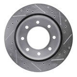 Dynamic Friction 2003-2005 Chevrolet Silverado 1500 Rear Left Drilled & Slotted Silver Brake Rotor by Dynamic Friction Company 631-48048L
