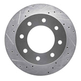Dynamic Friction 2003-2005 Chevrolet Silverado 1500 Rear Left Drilled & Slotted Silver Brake Rotor by Dynamic Friction Company 631-48048L